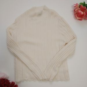 Wild Fable Mockneck Ribbed Cream Sweater XXL NWOT